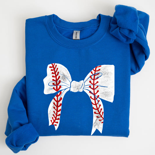 Baseball, Bow, Mom, Mother's Day Sweatshirt