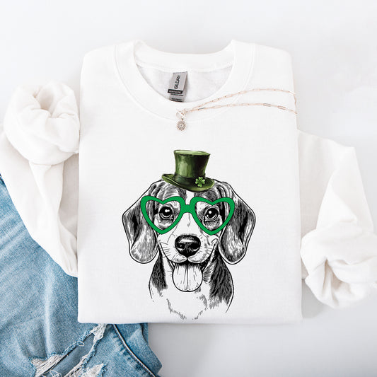 Beagle, Adorable Dog, St Patrick's Day, Lucky, Irish Sweatshirt