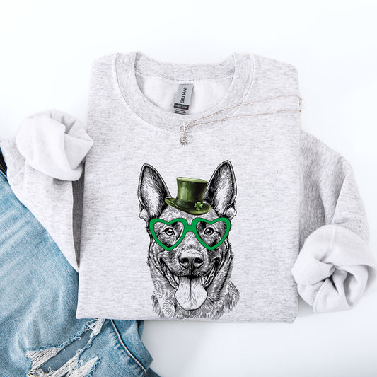 Belgian Malinois, Adorable Dog, St Patrick's Day, Lucky, Irish Sweatshirt