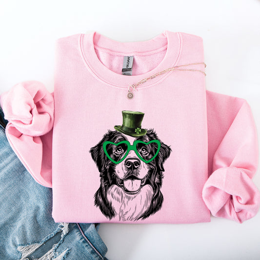 Bernese Mountain, Adorable Dog, St Patrick's Day, Lucky, Irish Sweatshirt