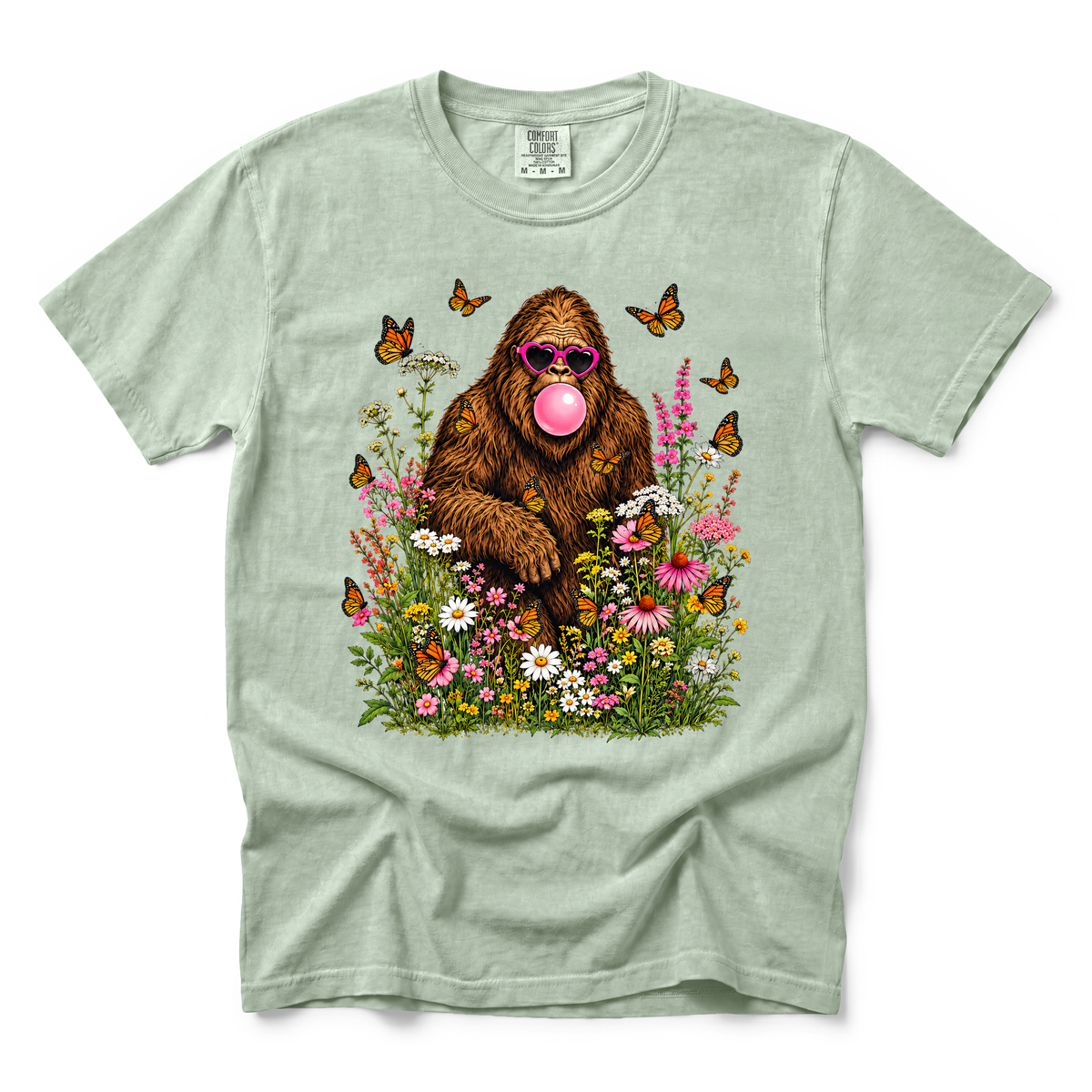 Bigfoot Bubble Gum graphic on Comfort Colors 1717 in Bay