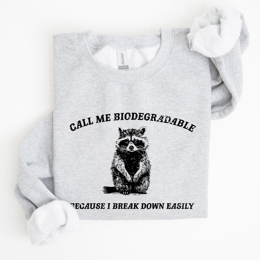 Biodegradable, Mental Health, Meme, Aesthetic, Funny Sweatshirt