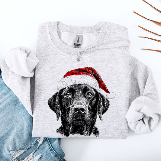 Black Lab, Santa, Labrador Dog, Christmas, Dog Lover, Pet Sweatshirt