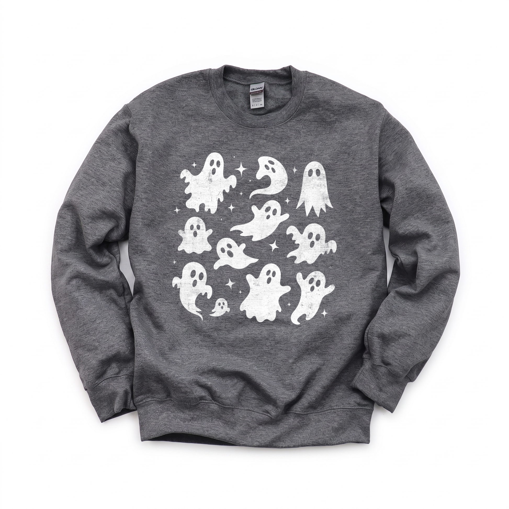 Blank Canvas graphic on Gildan 18000 in Dark Heather