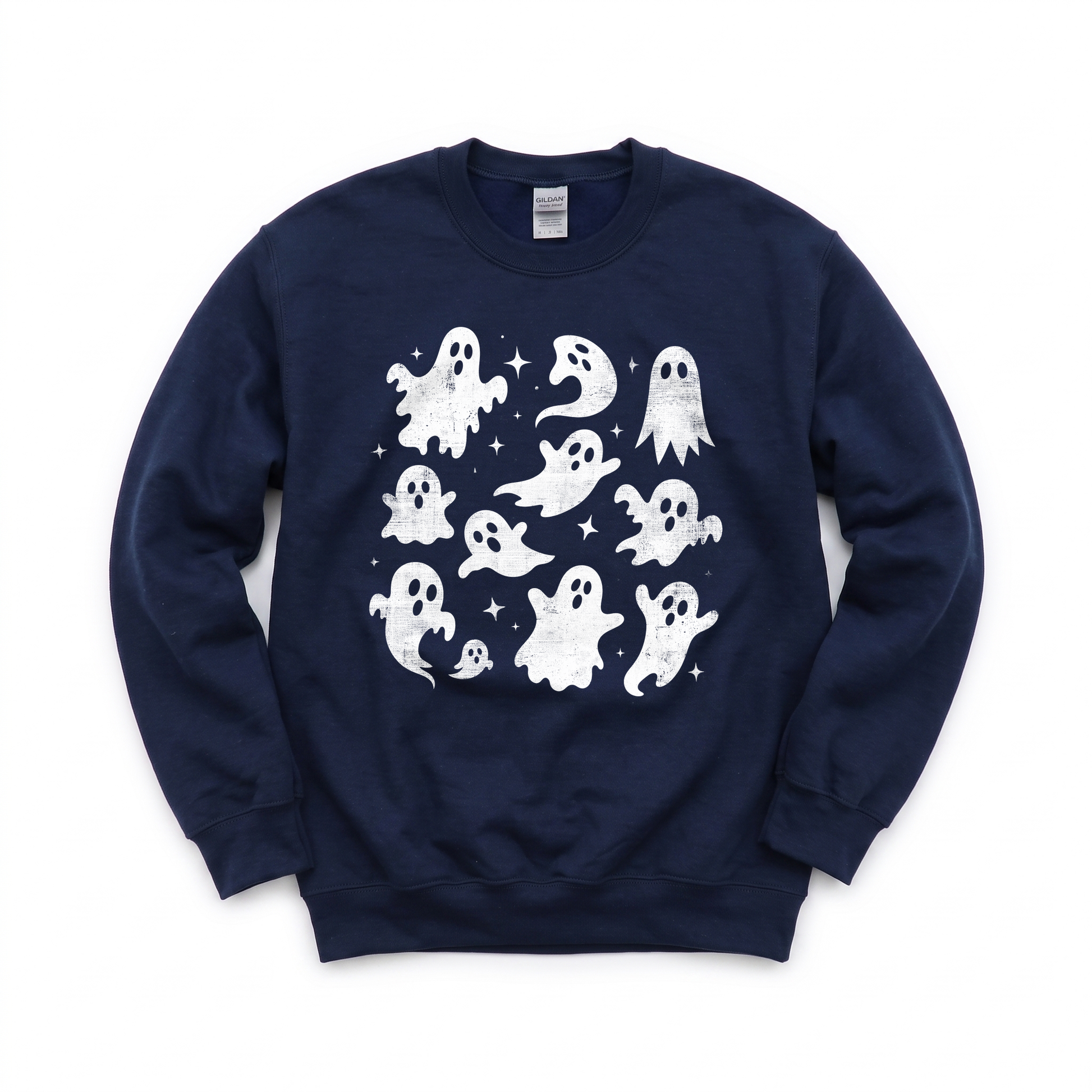 Blank Canvas graphic on Gildan 18000 in Navy