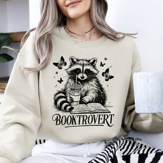 Booktrovert, Raccoon, Reading, Booktok, Library, Books Sweatshirt