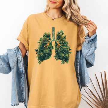 Botanical Lungs, Herb, 420, Stoner, Vibes, High Comfort Colors T-Shirt