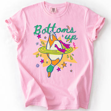 Bottoms Up Duck, Colorful Preppy, Funny Mallard Dabbling, Comfort Colors Tee, Gift, Trendy Women's T-Shirt