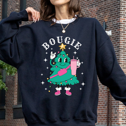 Bougie Christmas Tree, Santa, Winter, Snow, Xmas Sweatshirt