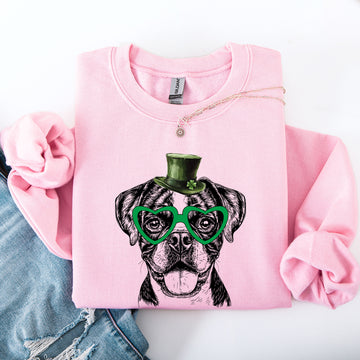 Boxer, Adorable Dog, St Patrick's Day, Lucky, Irish Sweatshirt