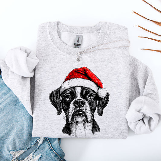 Boxer, Santa, Dog, Christmas, Dog Lover, Pet Sweatshirt