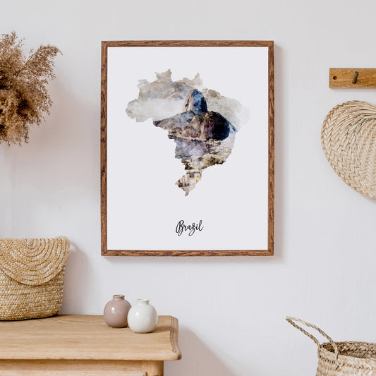 Brazil Watercolor Map