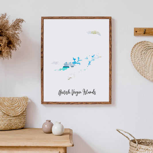 British Virgin Islands Watercolor Map