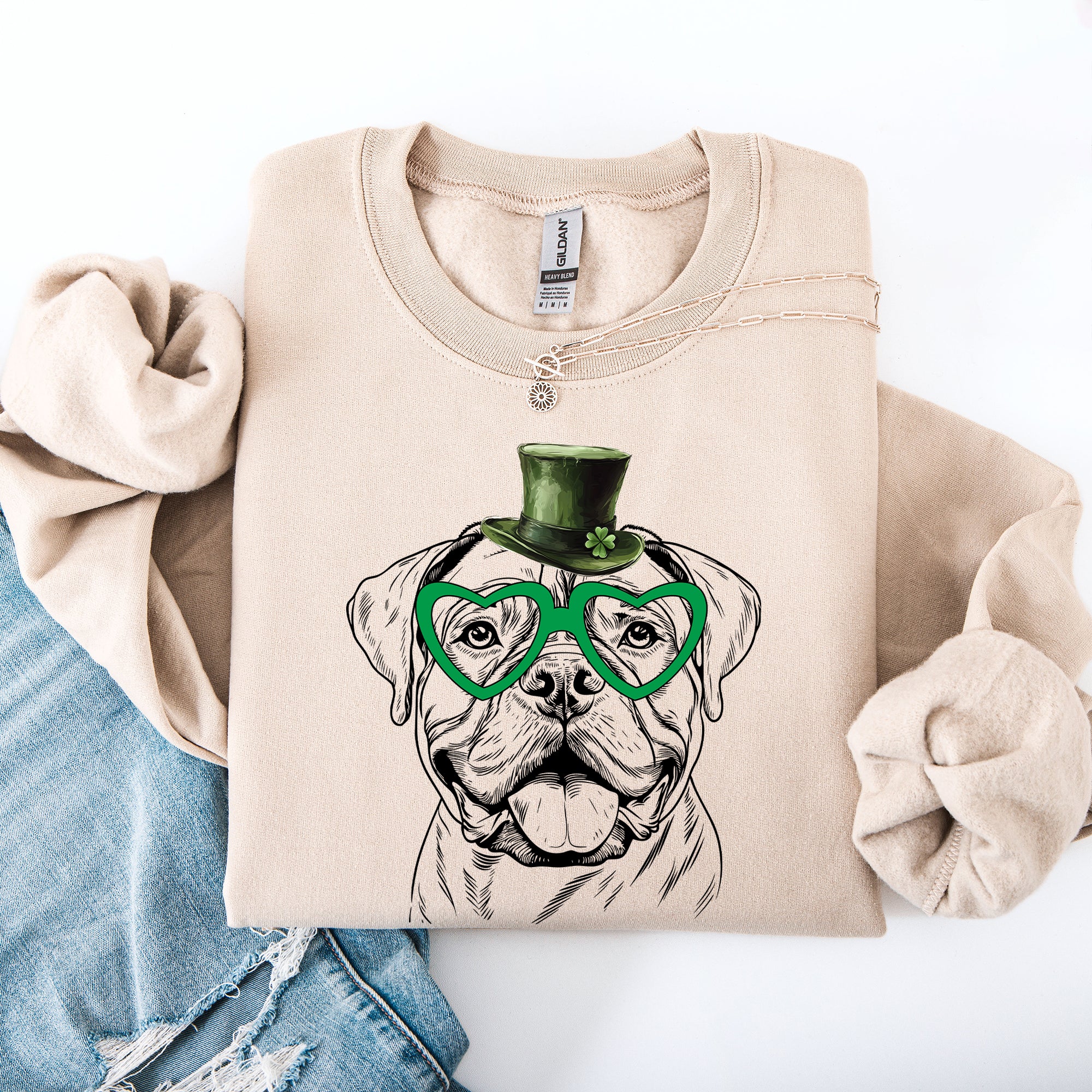Bull Mastiff, Adorable Dog, St Patrick's Day, Lucky, Irish Sweatshirt