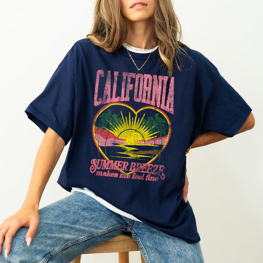 California Summer Breeze, Love, Beach Vibes, Sunset, Hot Girl Summer, Fun In The Sun, Tshirt