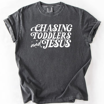 Chasing Toddlers and Jesus Faith-Filled Mom On the Go Everyday Grace Comfort Colors Tee