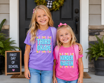 Back To School Kids, Striped, First Day, Teacher, Grades, Students, Colorful Comfort Colors T-Shirt