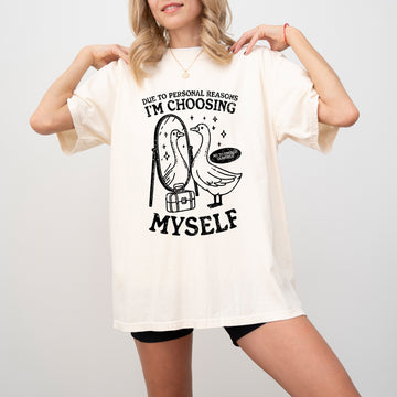 Choosing Myself, Good, Mental Health, Self Care, Funny, Aesthetic, Meme, Tshirt Comfort Colors T-Shirt