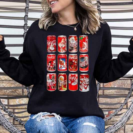 Christmas Cola, Santa, Photo Grid Sweatshirt, Trend