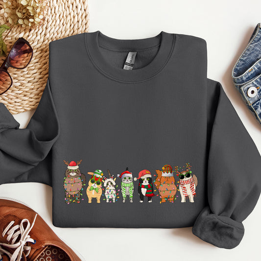 Christmas Cats, Cat Lovers, Santa, Pet Sweatshirt