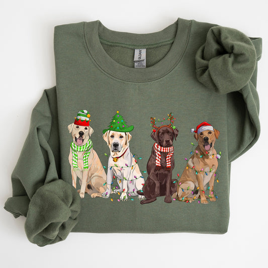 Christmas Dogs, Retriever, Labrador, Santa, Cute Sweatshirt