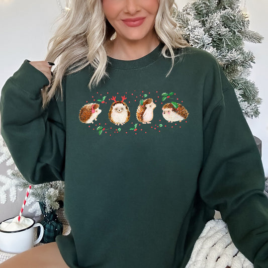 Christmas Hedgehog Adorable Sweatshirt