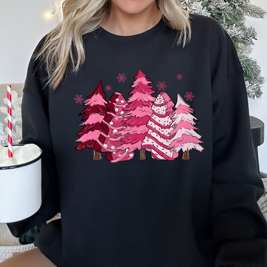 Christmas Snack Trees Pink, Little Debbie Sweatshirt