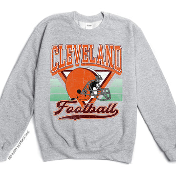 Cleveland Football Vintage Two-Sided Reversible Game Day Spirit Retro Sweatshirt