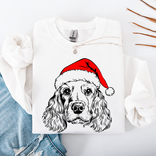 Cocker Spaniel, Santa, Dog, Christmas, Dog Lover, Pet Sweatshirt