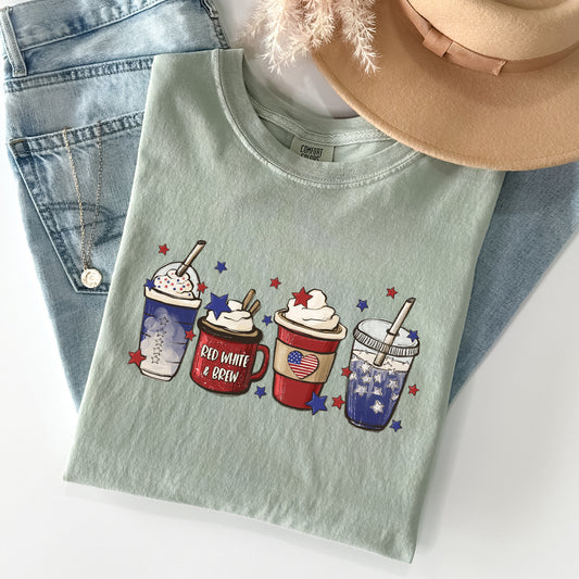 Coffee Lovers, America, Patriotic, 4th of July Tshirt