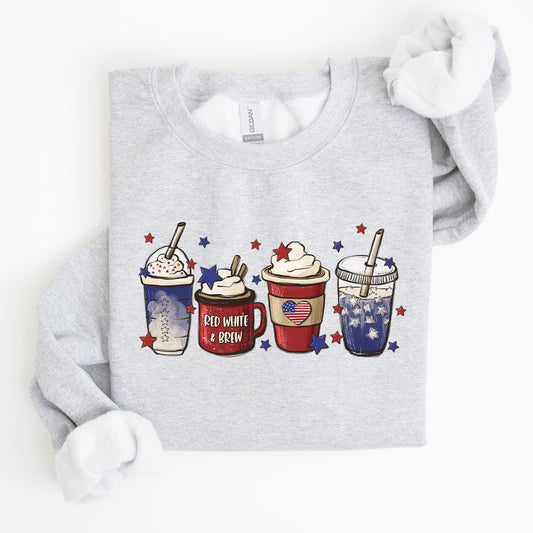 Coffee Lovers, America, Patriotic, 4th of July Sweatshirt