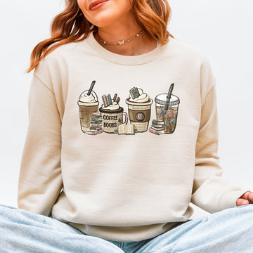 Coffee and Books, Reading, Booktok, Library Sweatshirt