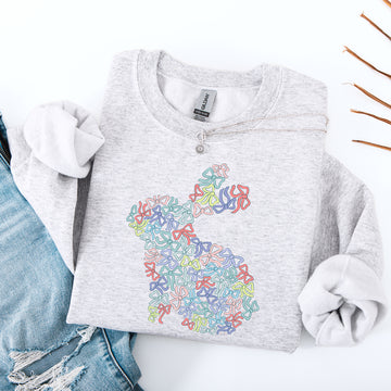 Colorful Bows, Easter, Bunny, Jesus, Rabbit, Holiday Sweatshirt
