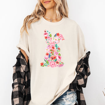 Colorful Floral, Easter, Bunny, Jesus, Rabbit, Holiday Tshirt Comfort Colors T-Shirt