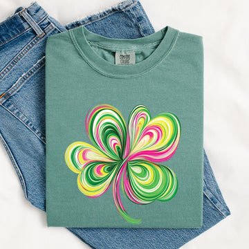 Colorful, Painted, St Patrick's Day, Shamrock, Clover, Lucky, Leprechaun Tshirt Comfort Colors T-Shirt
