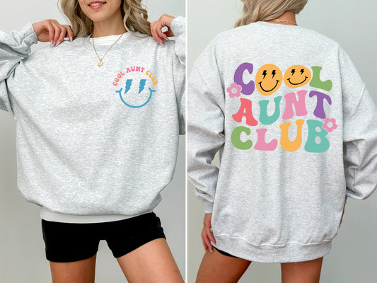 Cool Aunt Club Front And Back Print Sweatshirt