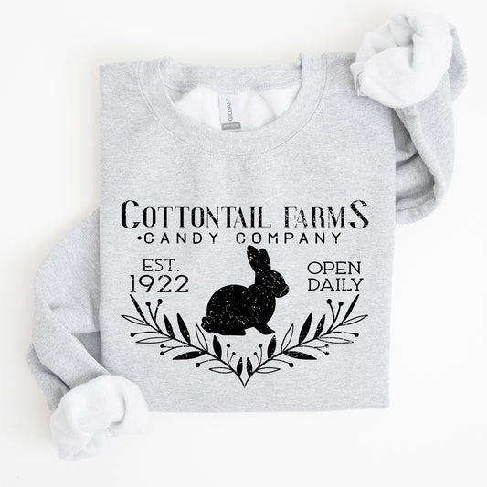 Cottontail Farms Candy Company, Retro Sign, Easter Sweatshirt