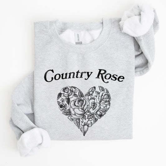 Country Rose, Heart, Cowgirl, Cowboy, Western, Sweatshirt