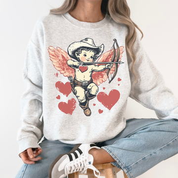 Cowboy Cupid, Retro Valentine's Day, Cute, Love Sweatshirt