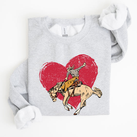 Cowboy Heart, Western, County, Valentine's Day Sweatshirt