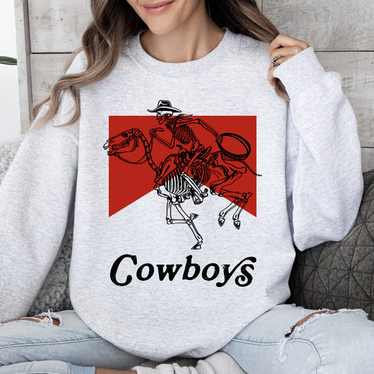 Cowboys, Skeleton, Horse, Western, Country Sweatshirt