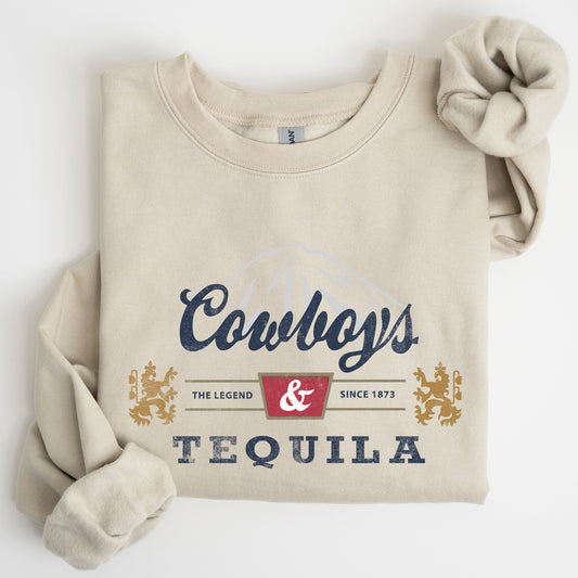 Cowboys and Tequila, Retro, Beer, Vintage, Cowboy Sweatshirt