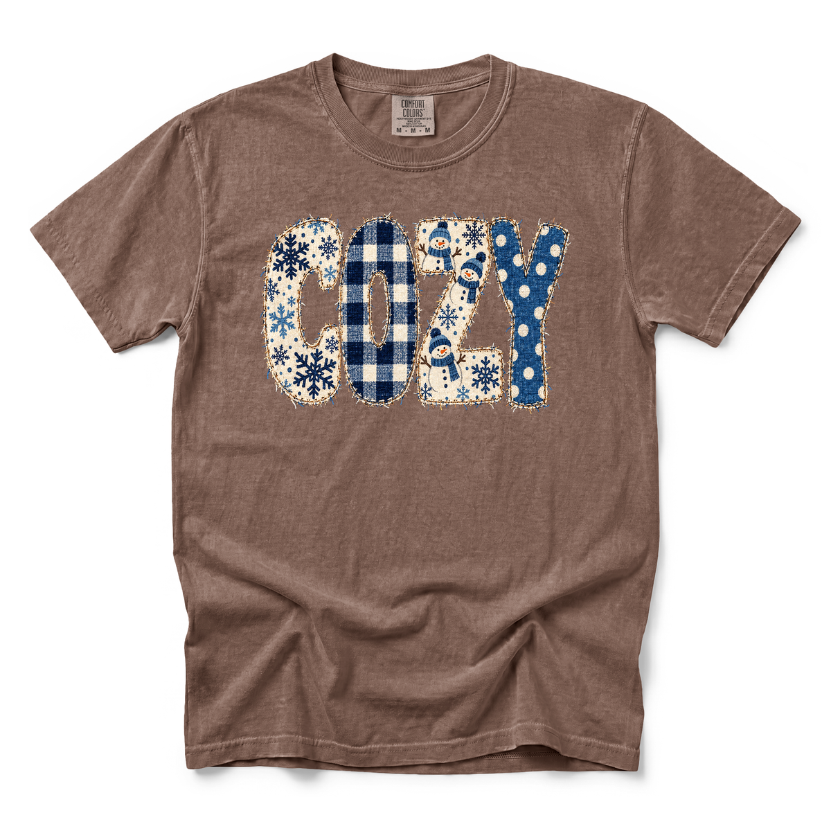 Cozy Snowmen graphic on Comfort Colors 1717 in Espresso