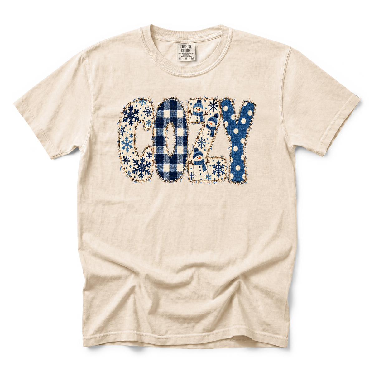 Cozy Snowmen graphic on Comfort Colors 1717 in Ivory