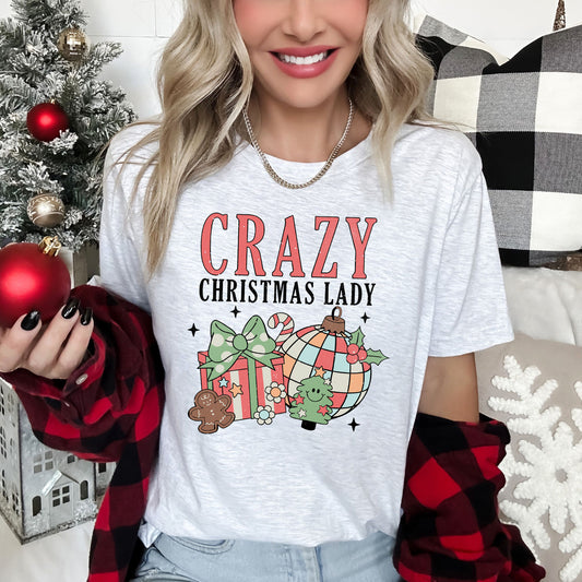 Crazy Christmas Lady, Retro, Santa Super Soft Tees