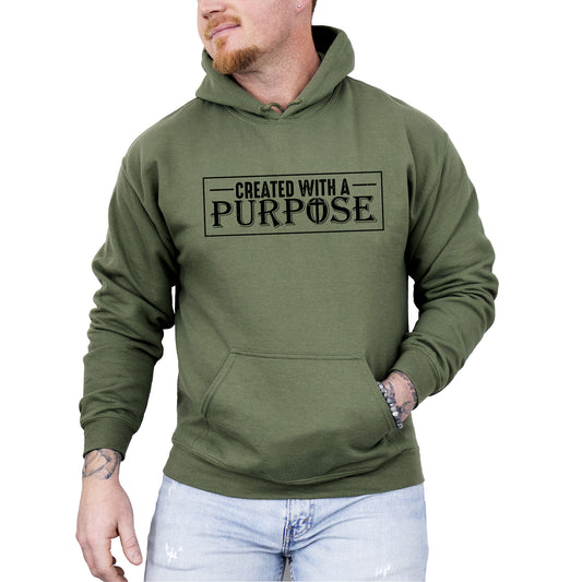 Created With A Purpose, Faith, Christian, Jesus, Gospel, Religious Hoodie, Hooded Sweatshirt