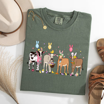 Cute Cows, Easter, Bunny, Jesus, Rabbit, Holiday Tshirt Comfort Colors T-Shirt