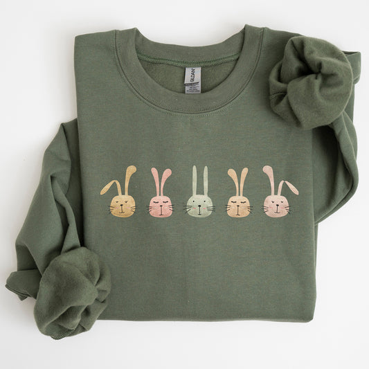 Cute Rabbits In A Row, Easter Bunny Sweatshirt