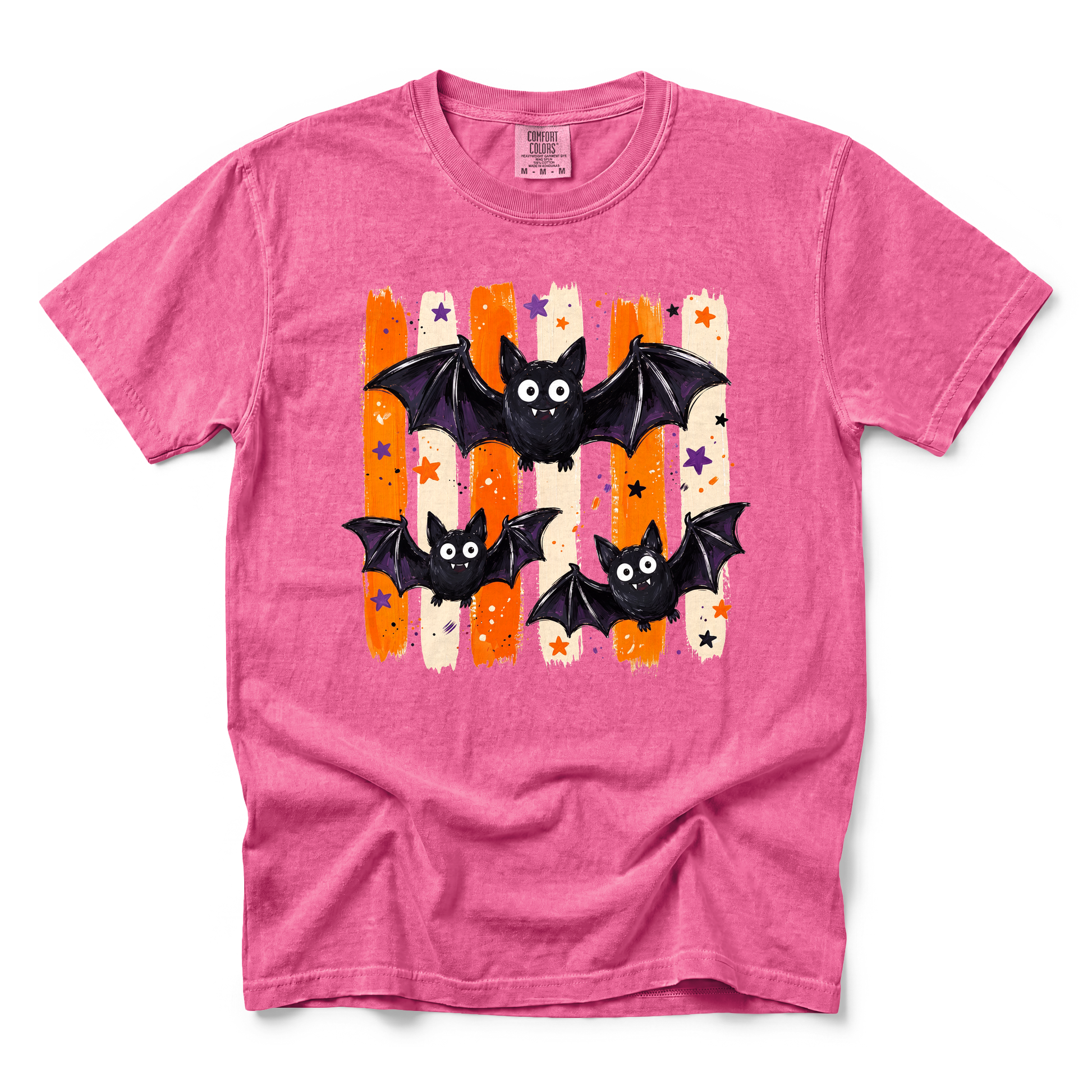 Cute Bats graphic on Comfort Colors 9018 Youth Midweight Tee in Crunchberry