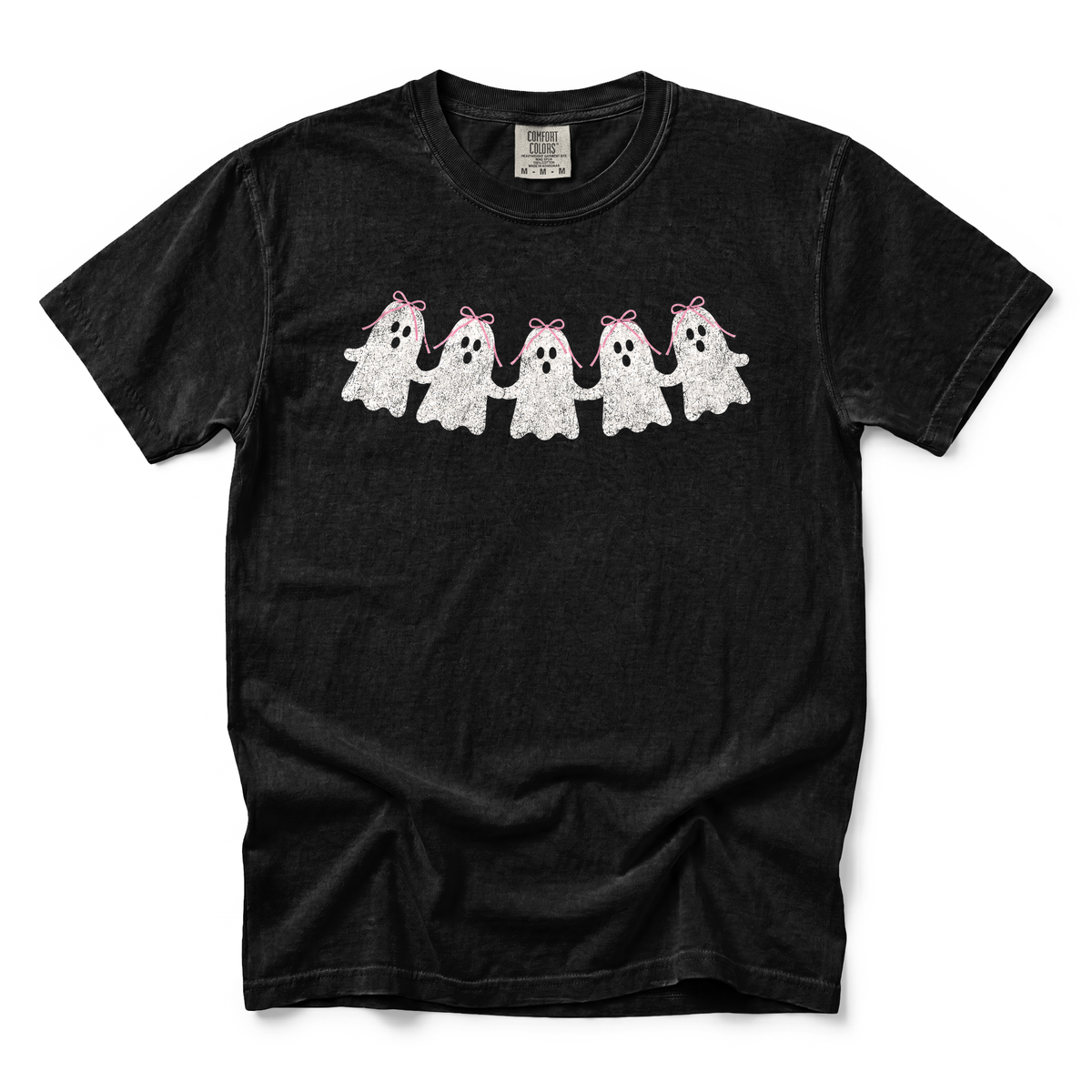 Cute Ghosts graphic on Comfort Colors 1717 in Black
